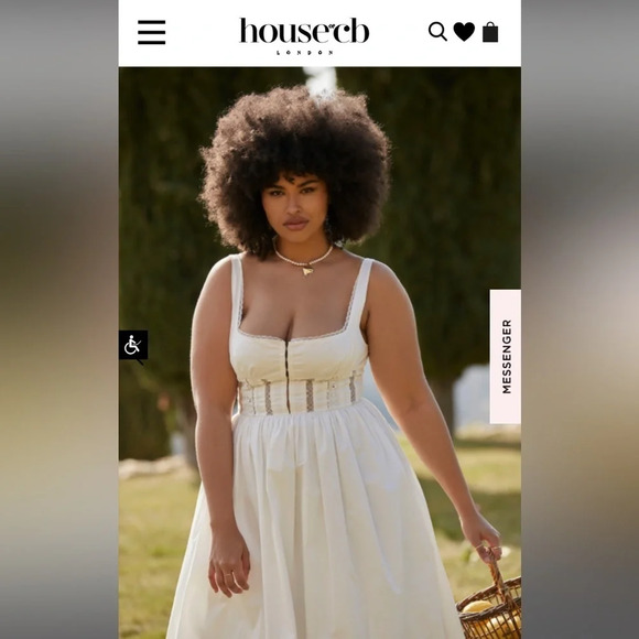 House of CB 'Perle' White Lace Trim Midi Dress size XS‎ - Picture 13 of 16